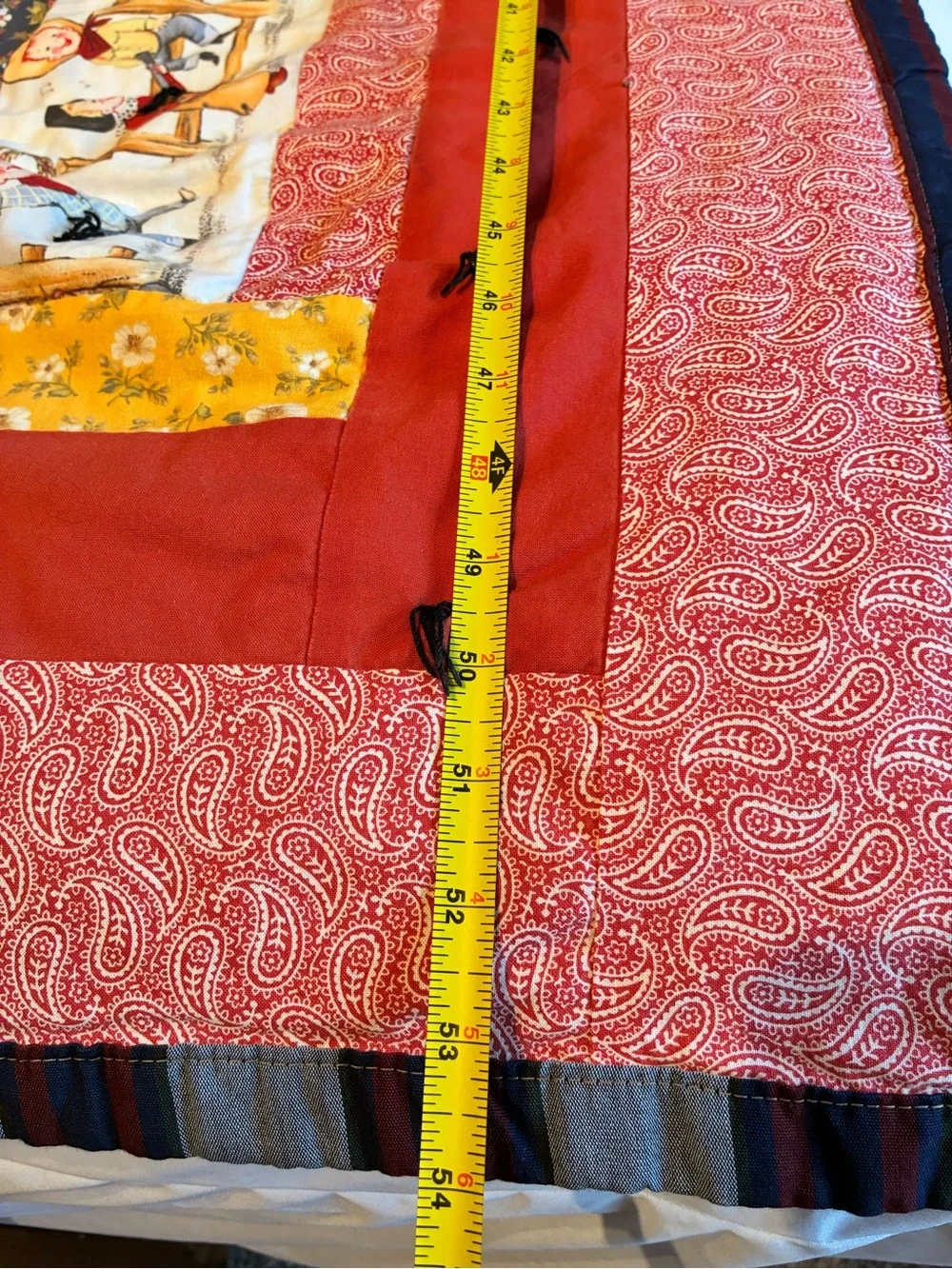 Homemade Quilt 53x65 Western Cowboy Multicolor Reversible